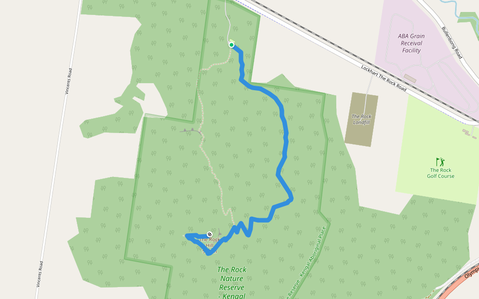 Yerong Walking Track walking route map in The Rock