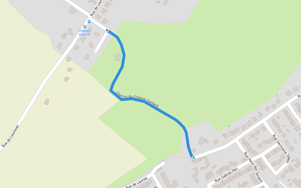 Chemin du Château Gaillard walking route map in Ploufragan