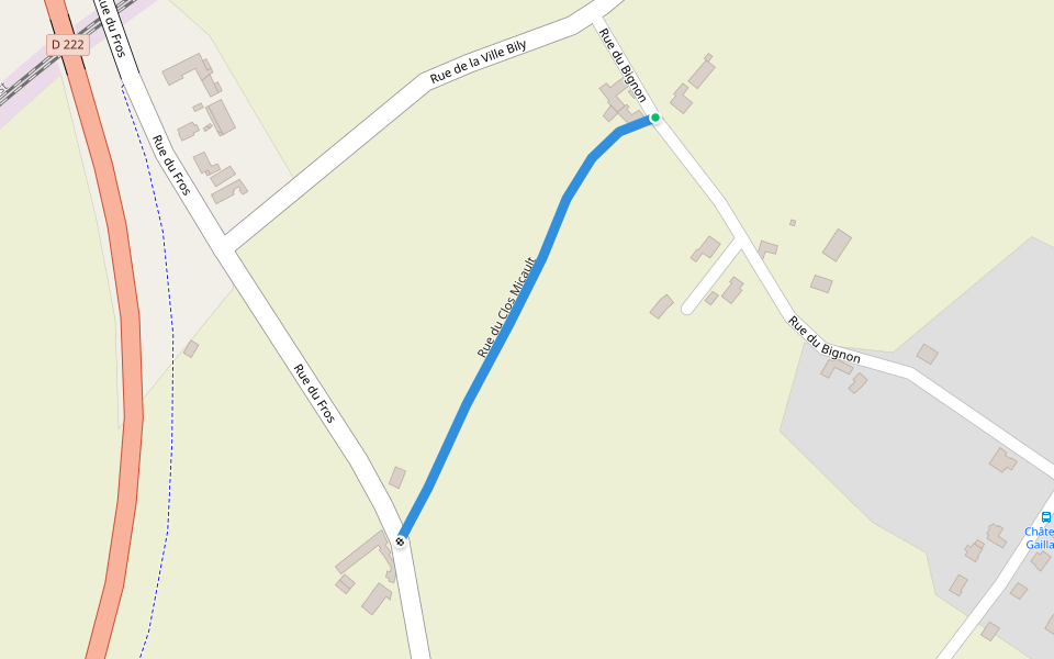 Rue du Clos Micault walking route map in Ploufragan