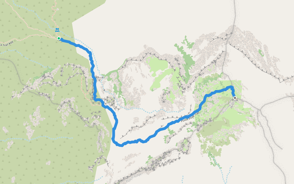 Pusch Peak Trail walking route map in Oro Valley