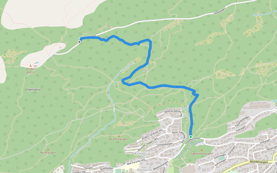 Storlia walking route map in Molde