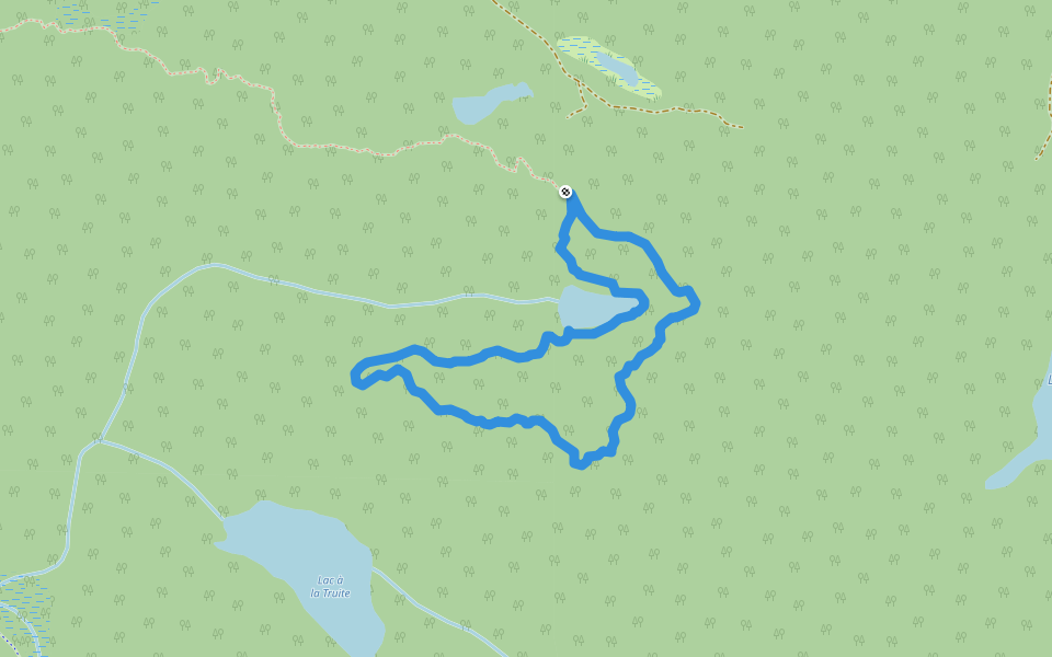 Boucle de la Loutre walking route map in Montcalm