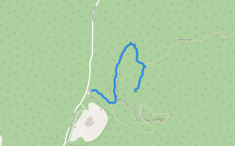 Mont Larose walking route map in Montcalm