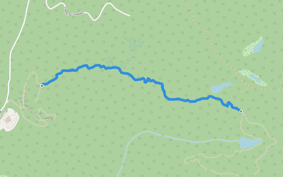 Nid de l'Aigle walking route map in Montcalm