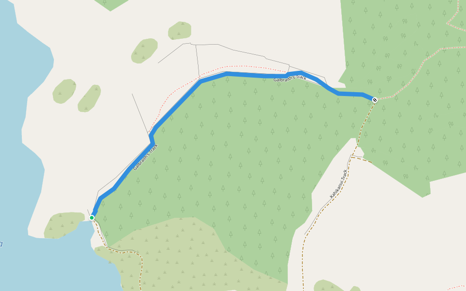 Galbraith's Track walking route map in Tutira