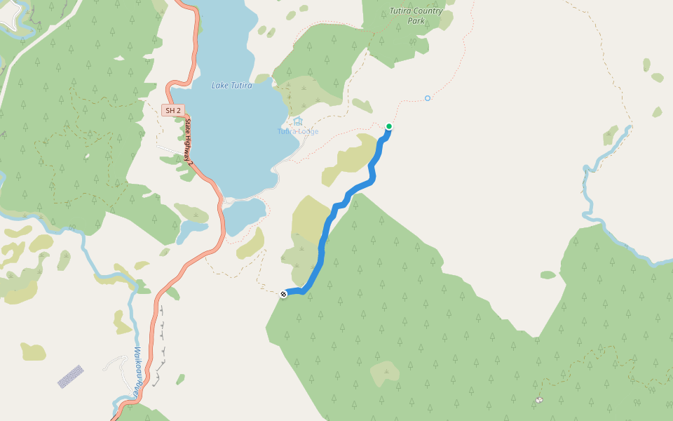 Peras Track walking route map in Tutira