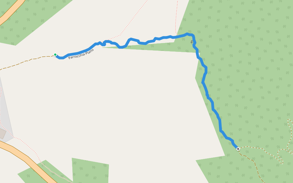 Parrocchia-Piano walking route map in Parrocchia
