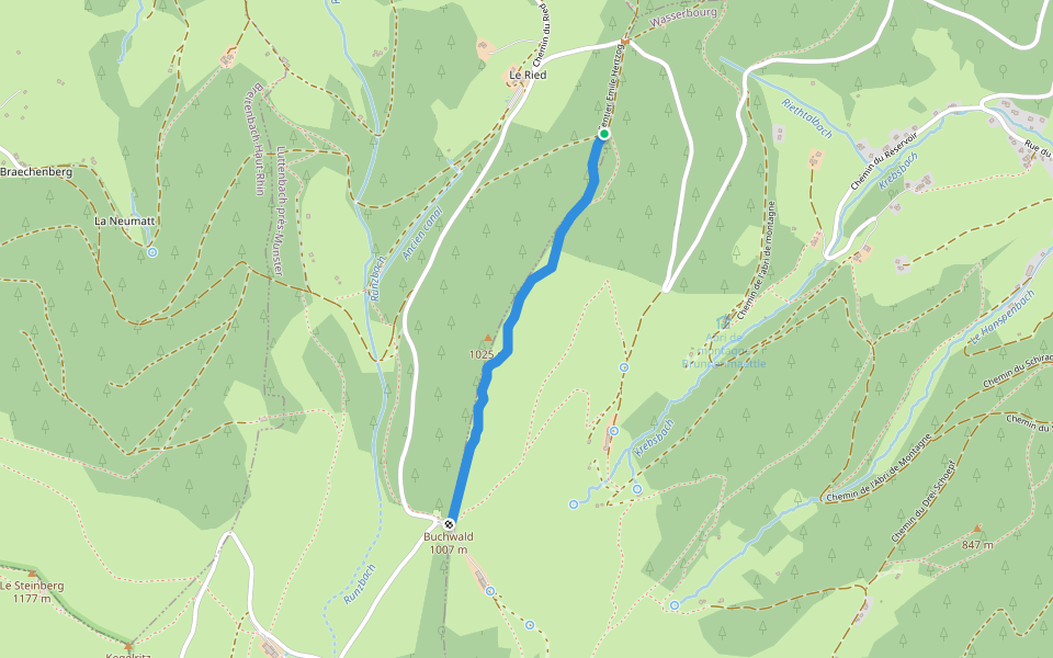 Sentier Émile Hertzog walking route map in Luttenbach-prés-Munster