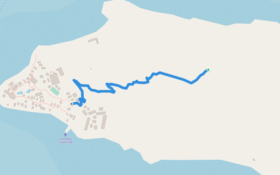 Qalito Island bush track walking route map in Tubarua