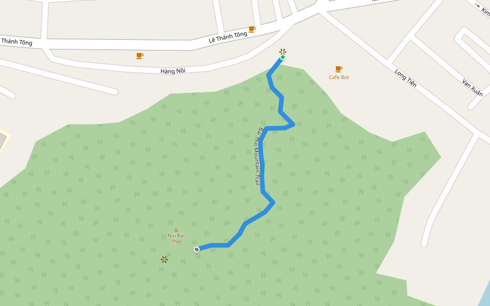 Bai Tho Mountain Trail walking route map in Thành phố Hạ Long