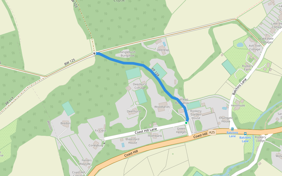 FP 124 walking route map in Westcott