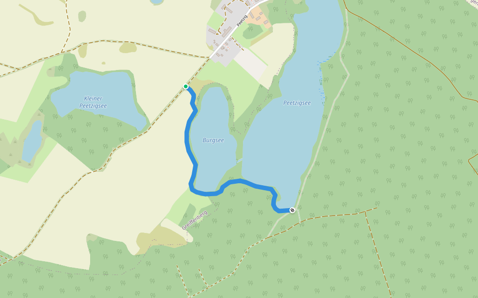 Rundweg Peetzigsee walking route map in Angermünde