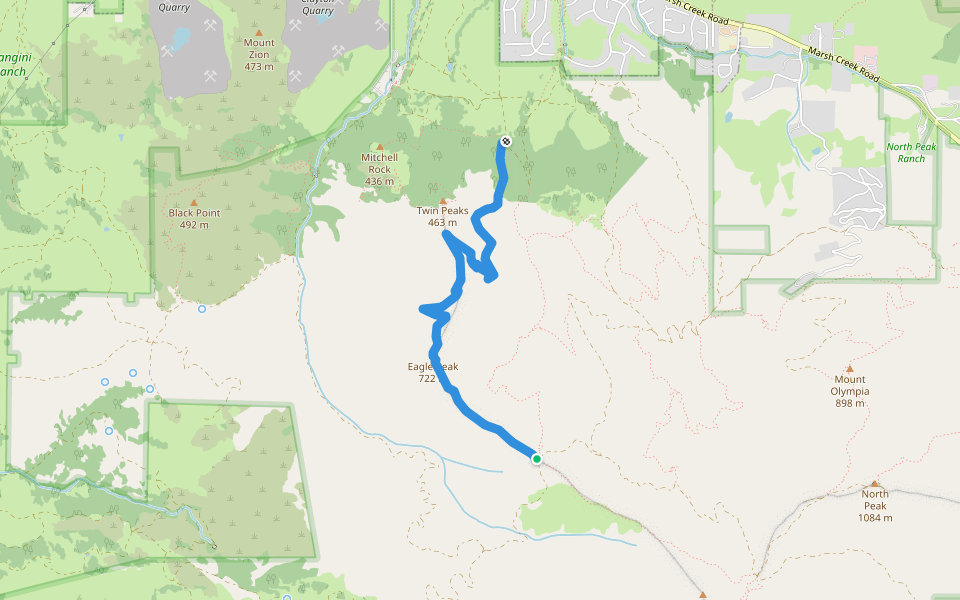 Eagle Peak Trail Hiking Clayton, California Pacer