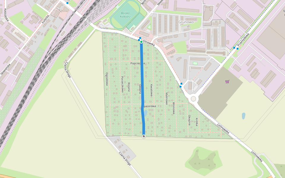 Główna walking route map in Chojnice