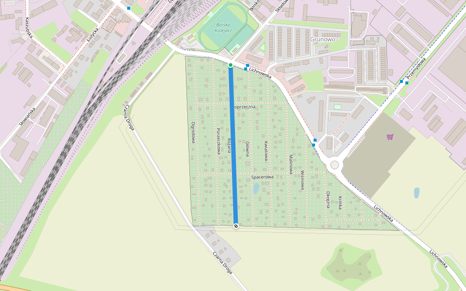 Różana walking route map in Chojnice