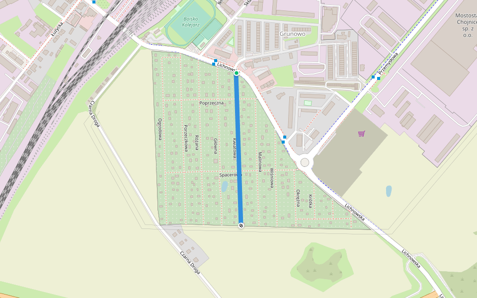 Kwiatowa walking route map in Chojnice