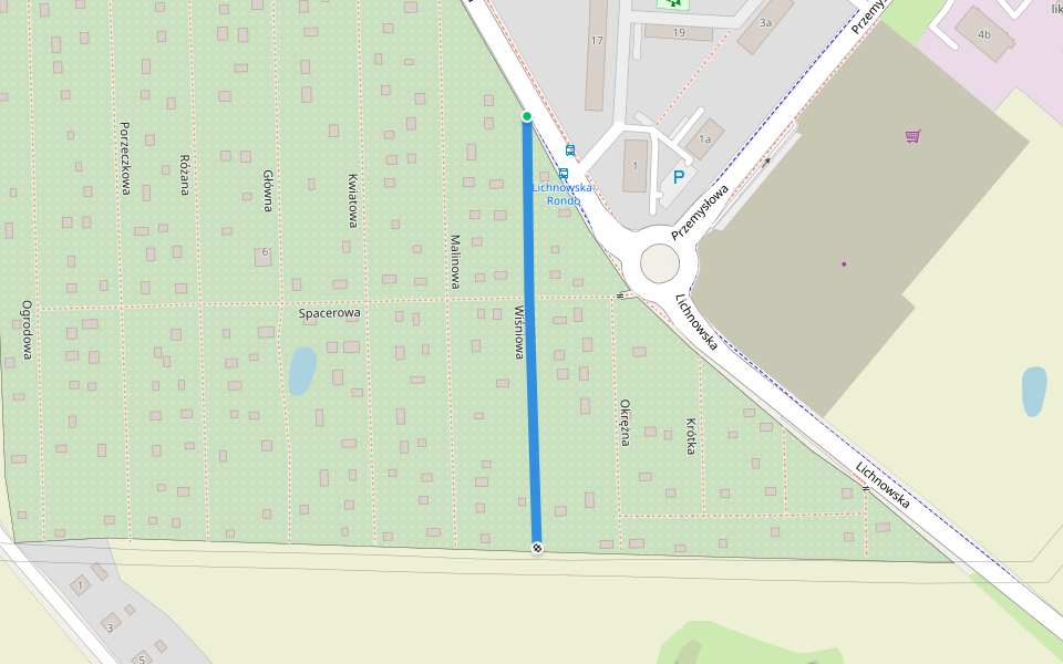 Wiśniowa walking route map in Chojnice