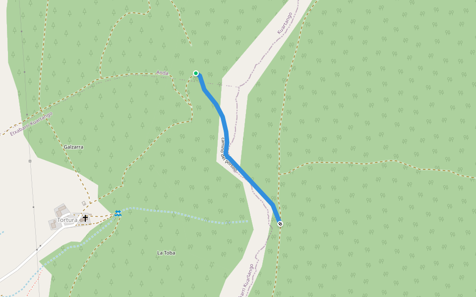 camino del portillo walking route map in Tortura