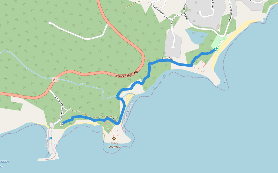 Story Trail walking route map in Eden