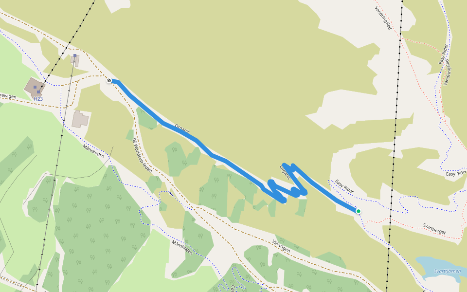 Organic walking route map in Gevåg