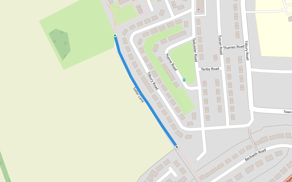 Salter Lane walking route map in Sunderland