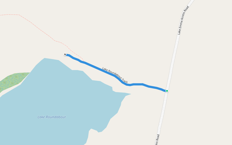 Lake Roundabout Track walking route map in Ashburton Lakes