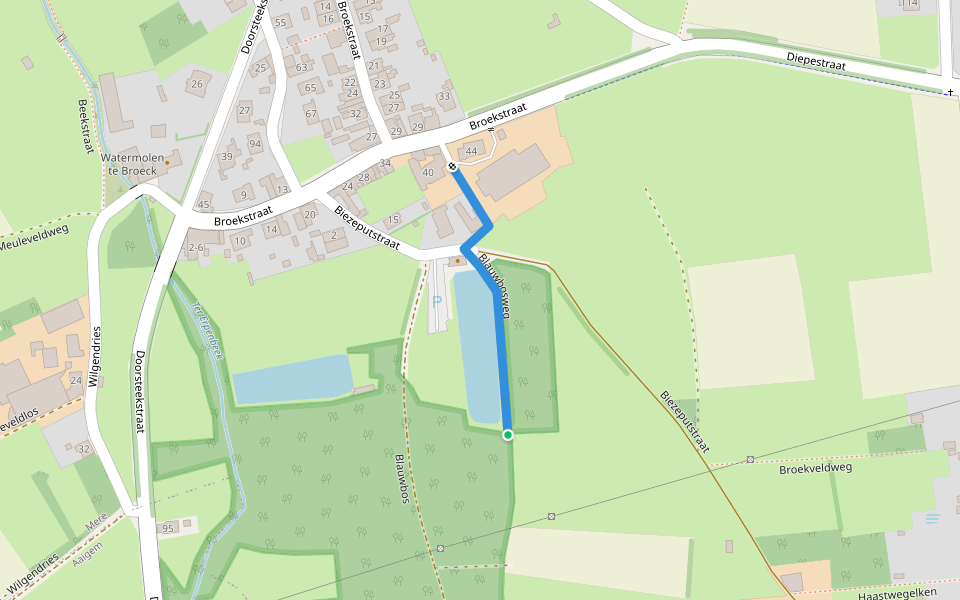Blauwbosweg walking route map in Erpe-Mere