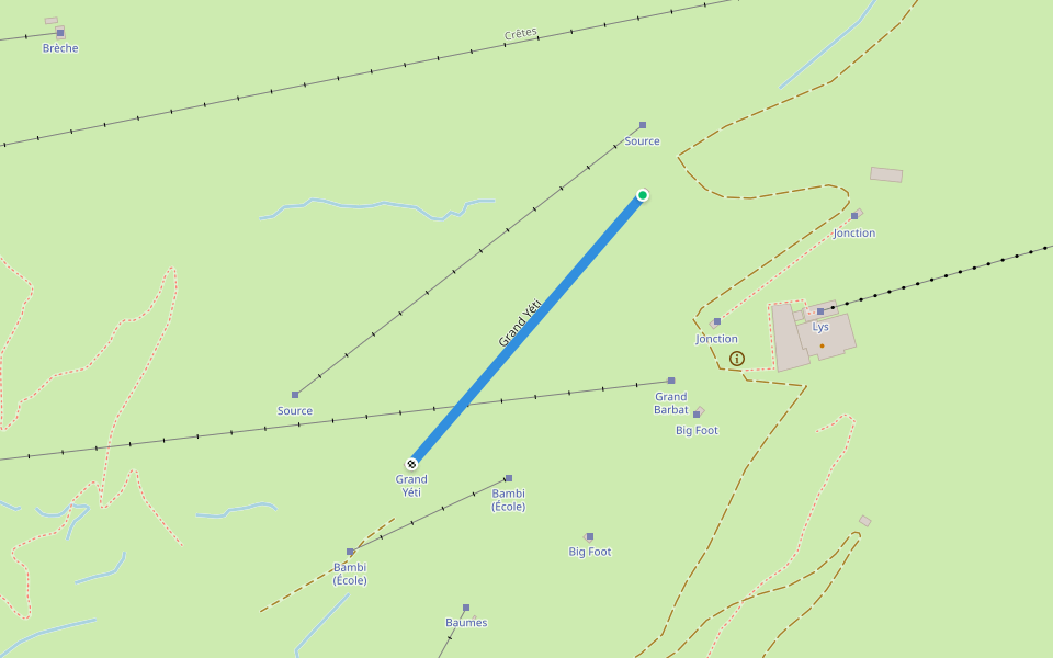 Grand Yéti walking route map in Cauterets