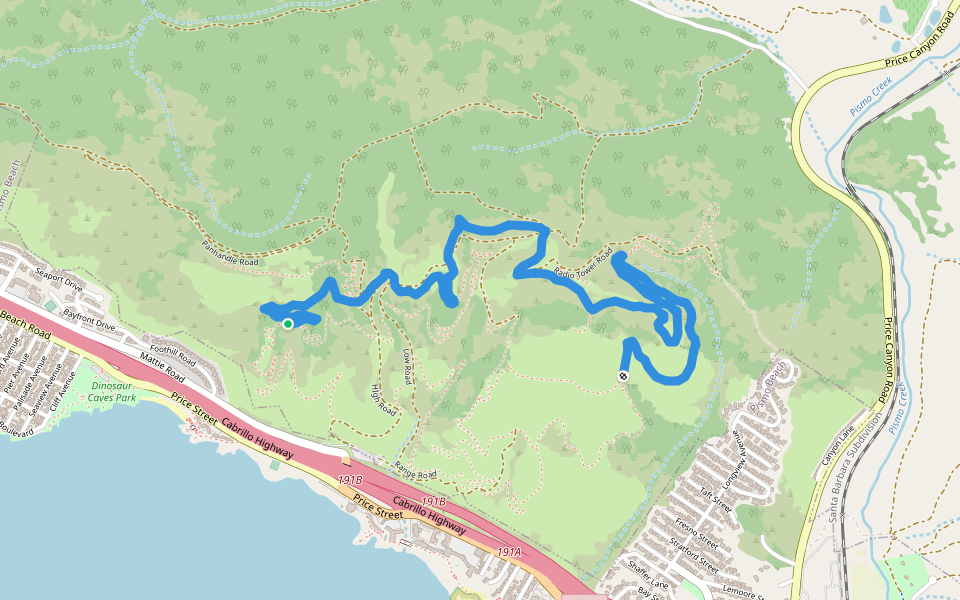 Discovery Trail walking route map in Pismo Beach