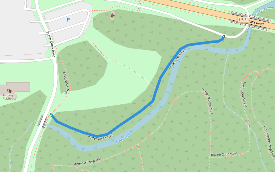 Porter Creek Trail walking route map in Cleveland