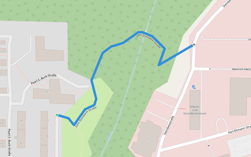 John-Steinbeck-Straße walking route map in Göppingen