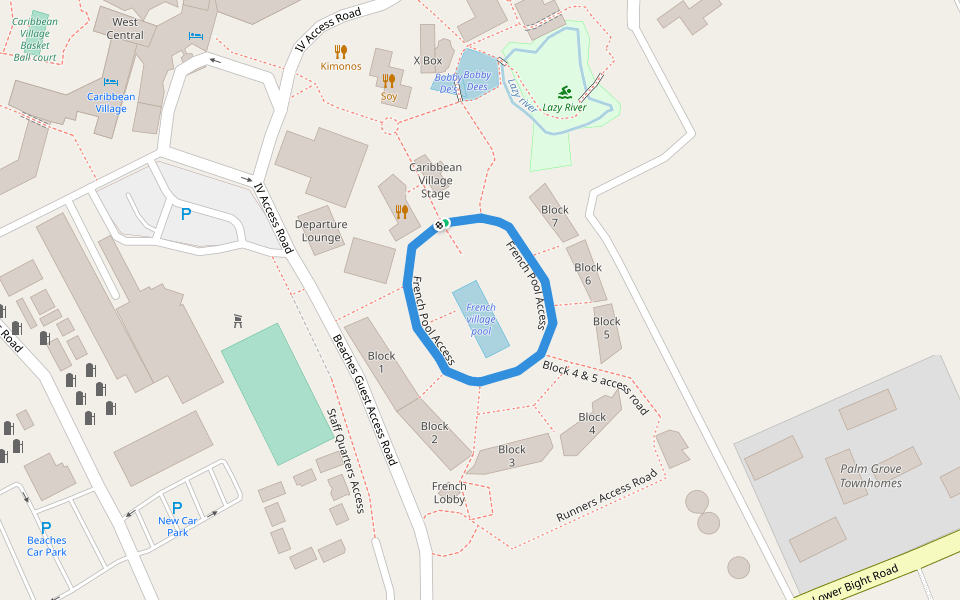 French Pool Acess walking route map in The Bight Settlement