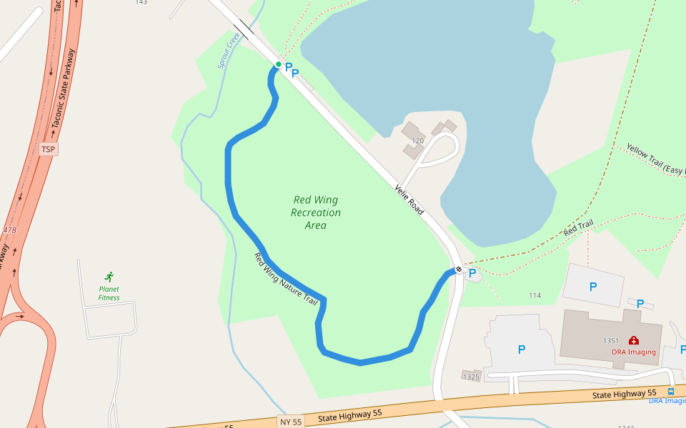 Red Wing Nature Trail walking route map in Lagrangeville
