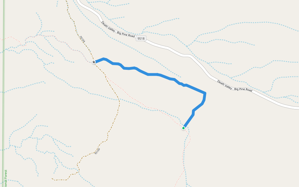 35E420 walking route map in Big Pine