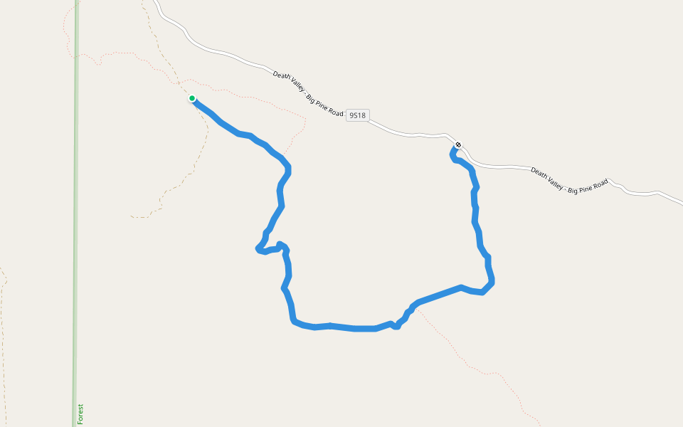 35E419 walking route map in Big Pine