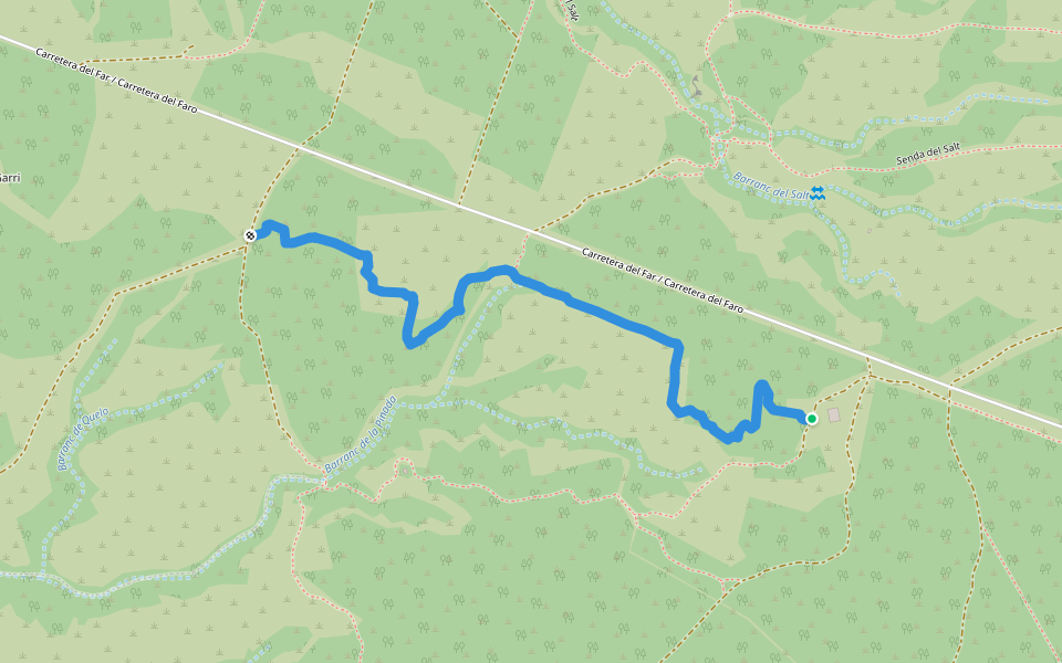 Senda del Conejo walking route map in Santa Pola