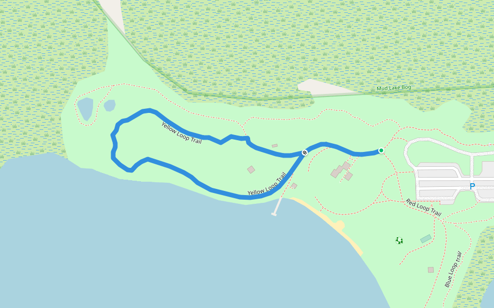 Yellow Loop Trail walking route map in Whitmore Lake