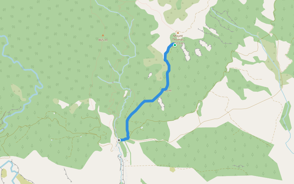 Summit Track walking route map in Okuku