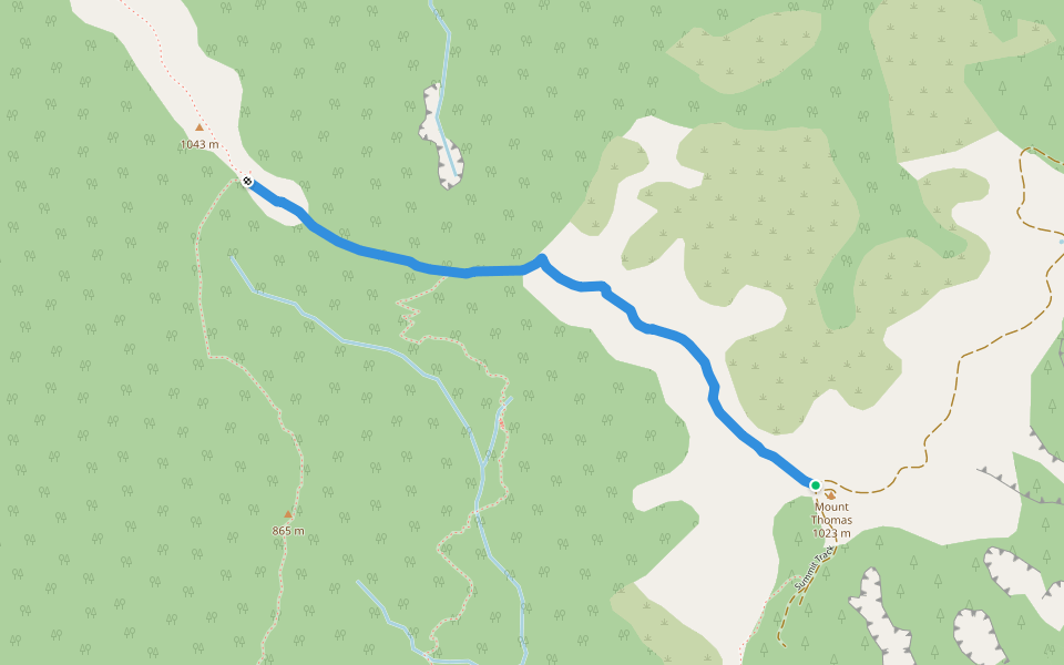 Saddle Track walking route map in Okuku