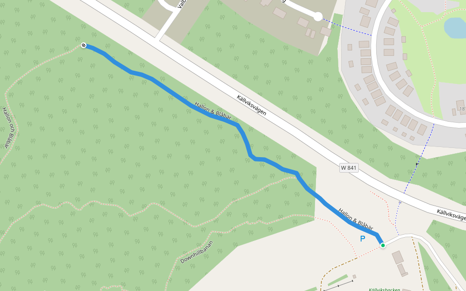 Hallon & Blåbär walking route map in Falun