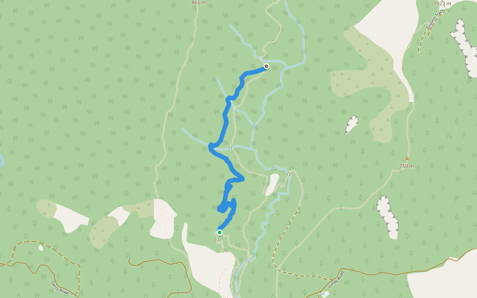 Red Pine Track walking route map in Okuku