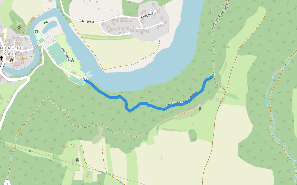 Kamptaler Rundwanderweg walking route map in Kampfeld-Siedlung