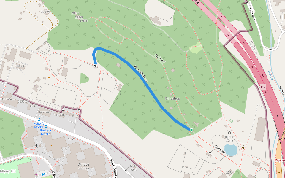 Konvalinková walking route map in Doľany
