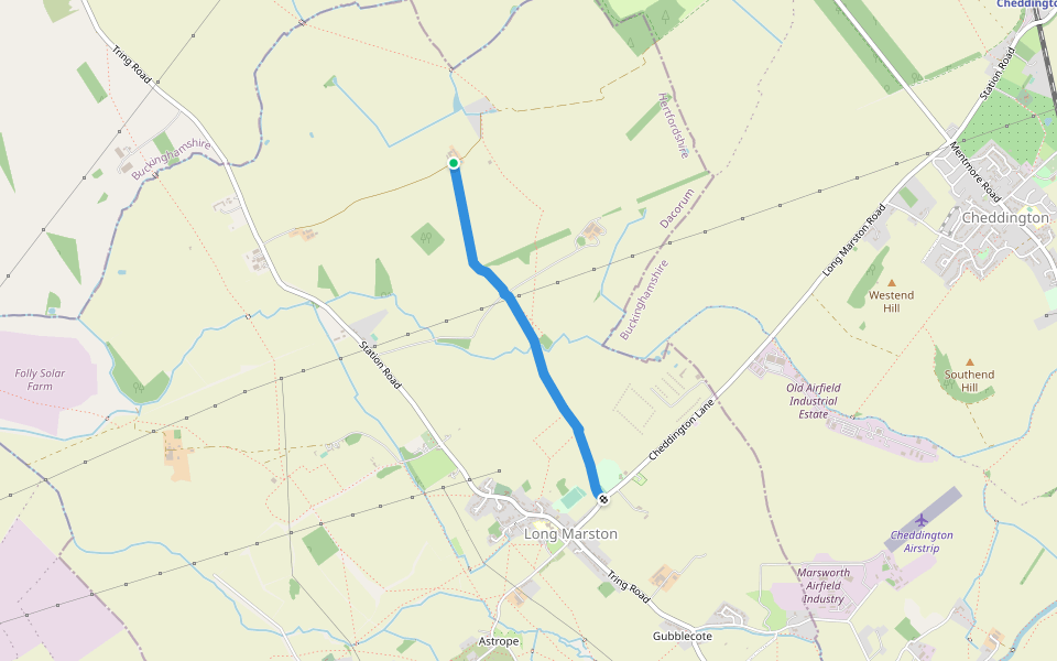 TR 15 walking route map in Long Marston