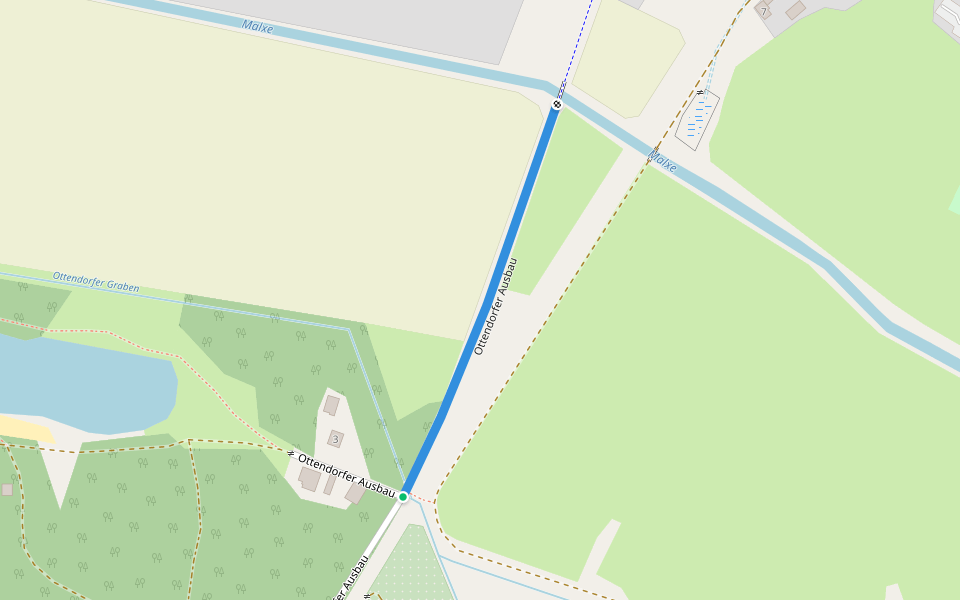 Ottendorfer Ausbau walking route map in Peitz