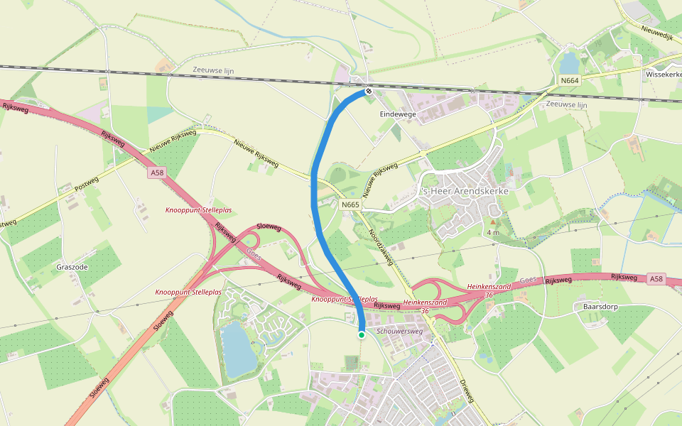 Sloepad walking route map in Heinkenszand