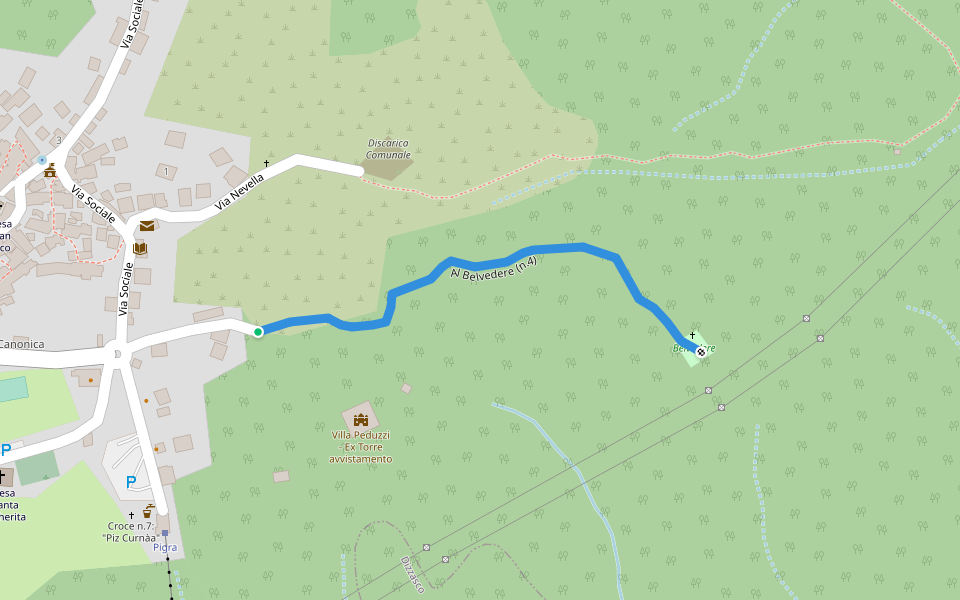 Al Belvedere (n.4) walking route map in Pigra