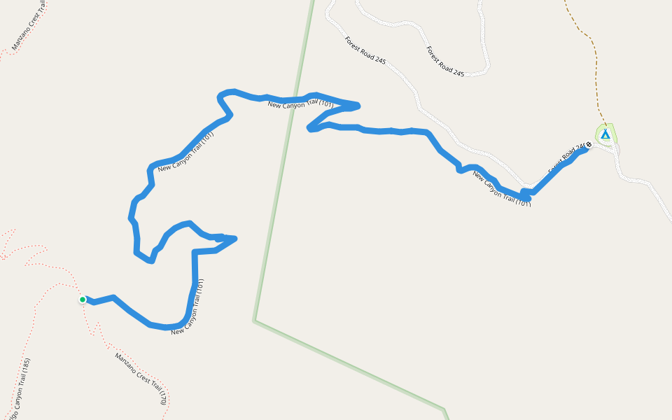 New Canyon Trail (101) walking route map in Belen