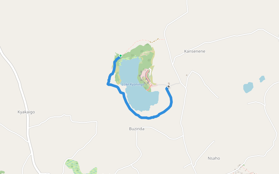 Crater Walk walking route map in Fort Portal