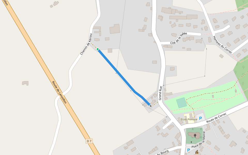 Hent Traou Roudour walking route map in Kerfot